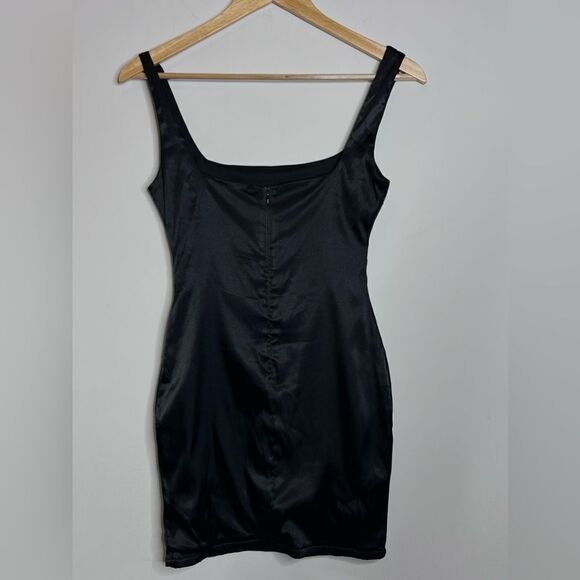 DNA black satin mini dress black size S - Picture 4 of 6